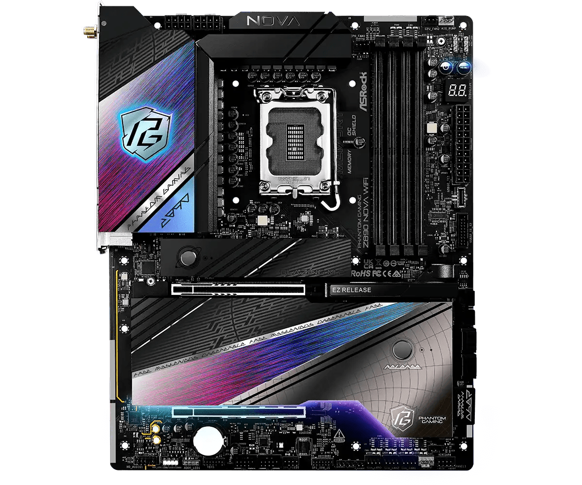 ASRock PHANTOM GAMING Z890 Nova WiFi LGA1851 Socket Gaming Motherboard - Vektra Computers LLC ASRock PHANTOM GAMING Z890 Nova WiFi LGA1851 Socket Gaming Motherboard - Vektra Computers LLC